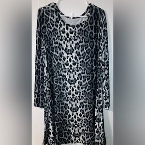 Leopard Print Long Sleeve Dress